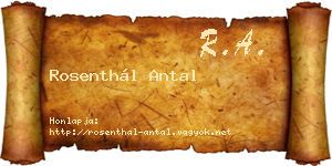 Rosenthál Antal névjegykártya